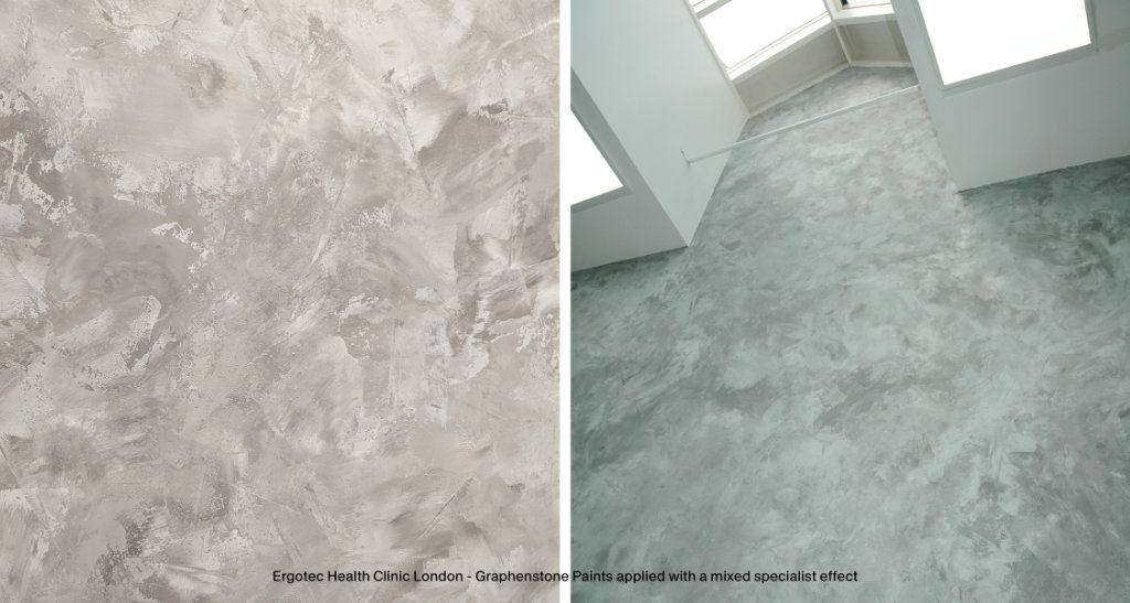 Graphenstone paints applied with a mixed specialist effect.