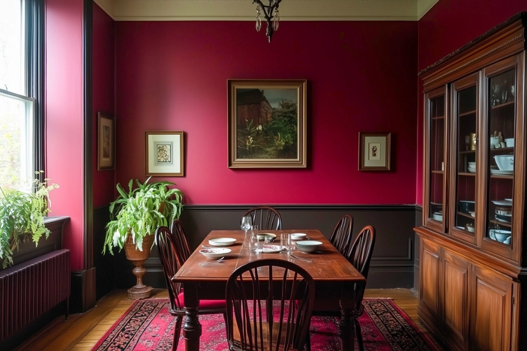 Bordeaux dining room showing dado rail